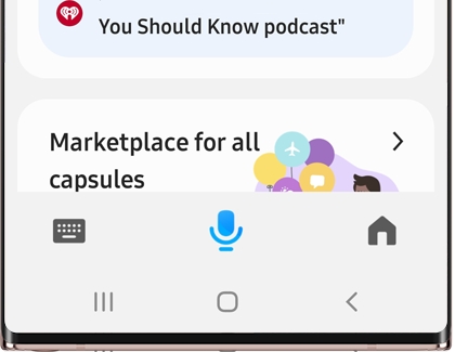 Bixby Voice Assistant Home displayed on a Galaxy phone Bixby Voice Assistant Home displayed on a Galaxy phone