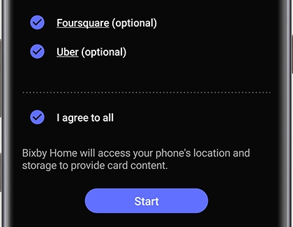 Foursquare and Uber terms and conditions for Bixby Home Foursquare and Uber terms and conditions for Bixby Home