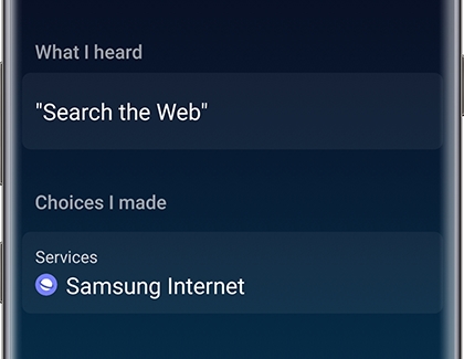 Bixby showing What I heard and Choices I made Bixby showing What I heard and Choices I made