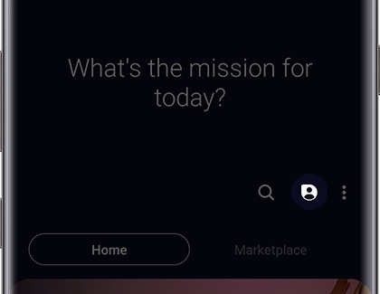The My Profile icon highlighted in Bixby Assistant Home The My Profile icon highlighted in Bixby Assistant Home