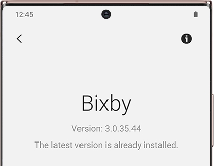 About Bixby Voice screen showing latest version on a Galaxy phone About Bixby Voice screen showing latest version on a Galaxy phone