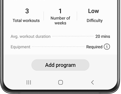 Add program option in Samsung Health Add program option in Samsung Health