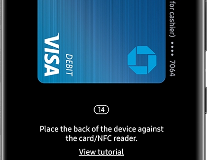 Instructions to Place the back of the device against the card/NFC reader