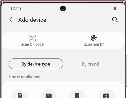 Add device menu in SmartThings app Add device menu in SmartThings app