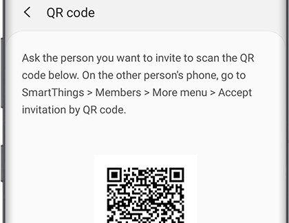 QR code screen with information and a QR code QR code screen with information and a QR code