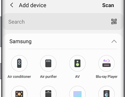 Add device menu in SmartThings app Add device menu in SmartThings app