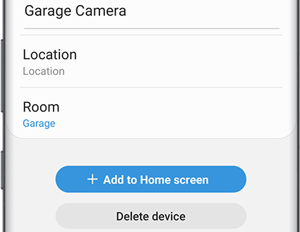The Smart Cam's device settings page in SmartThings The Smart Cam's device settings page in SmartThings