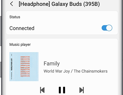 Galaxy buds controls panel within SmartThings Galaxy buds controls panel within SmartThings