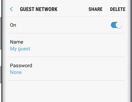 Share Guest Network options
