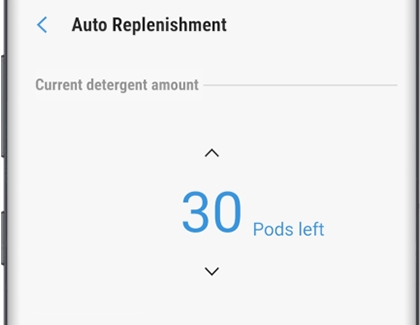 Auto replenishment screen with 30 pods left