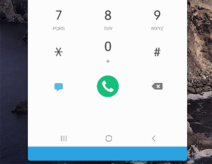 The Phone app opened on the PC The Phone app opened on the PC