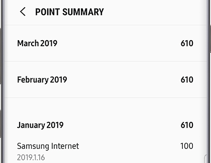 Samsung Rewards Point Summary