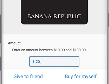 $20 gift card for Banana Republic in Samsung Pay $20 gift card for Banana Republic in Samsung Pay