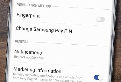 Change your Samsung Pay PIN