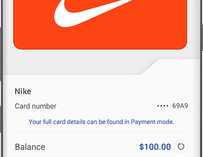 Nike gift card in Samsung Pay Nike gift card in Samsung Pay