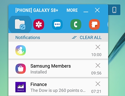 The Files icon highlighted in SideSync The Files icon highlighted in SideSync