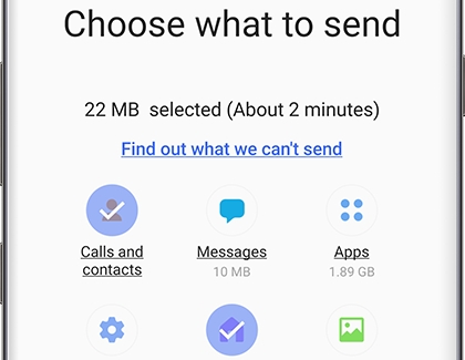 Choose what to send on Smart Switch Choose what to send on Smart Switch