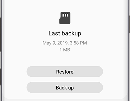 Restore the stored back up from SD card Restore the stored back up from SD card