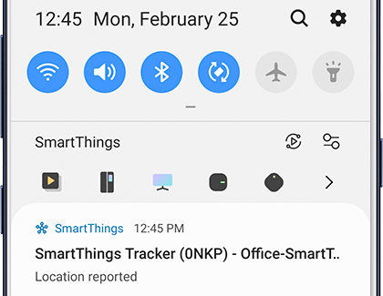 Notifications showing smartthings tracker location