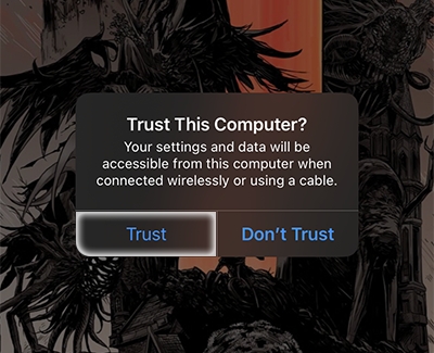 Trust highlighted on an iPhone