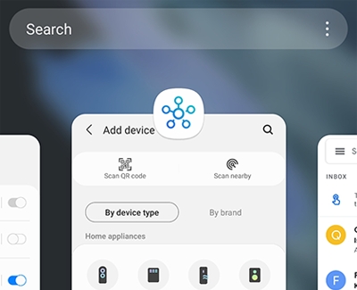 SmartThings app displayed on the Recents screen