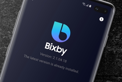 Phone displaying latest Bixby software version Phone displaying latest Bixby software version