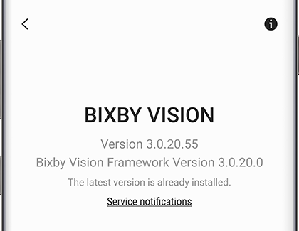 About Bixby Vision screen on phone About Bixby Vision screen on phone