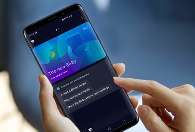 Bixby Tutorials displayed on a Galaxy phone Bixby Tutorials displayed on a Galaxy phone