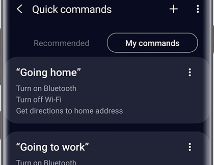 Bixby Quick commands My commands Bixby Quick commands My commands