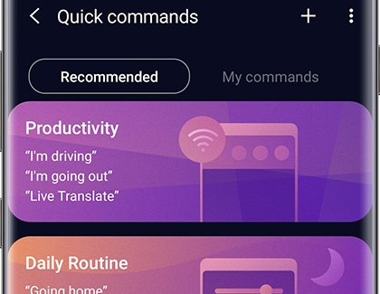 Recommended Bixby Quick commands Recommended Bixby Quick commands