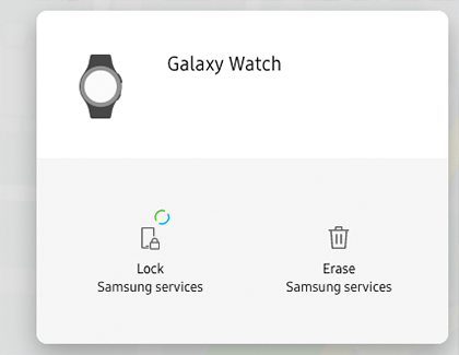 The Find My Mobile menu for Galaxy Watch