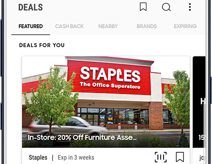 FEATURED tab in Samsung Pay Deals