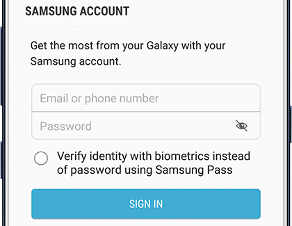Sign into your Samsung account to use Samsung Cloud