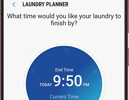 The Laundry Planner screen in the SmartThings app