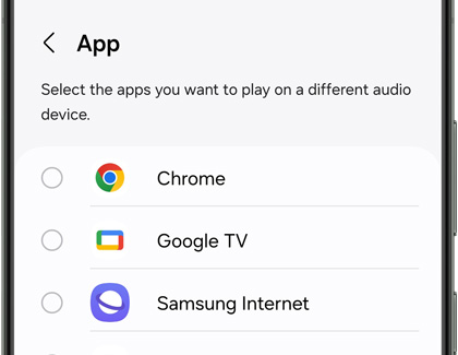 A list of apps to choose from
