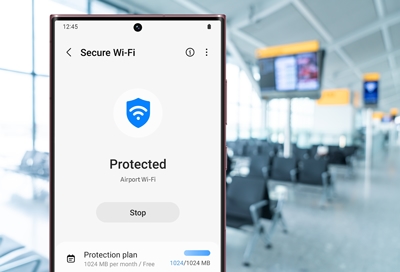 Secure Wi-Fi protected screen on Galaxy S22 Ultra