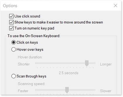 On-screen keyboard options and settings On-screen keyboard options and settings