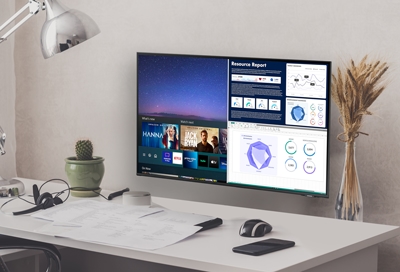 Samsung Smart Monitor mounted on the wall