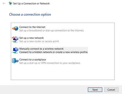 Wireless settings in the Networking & Sharing Center Wireless settings in the Networking & Sharing Center