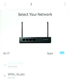 Family Hub initial setup page 3, Select Your Network