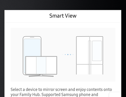 Example of the Smart View device menu Example of the Smart View device menu