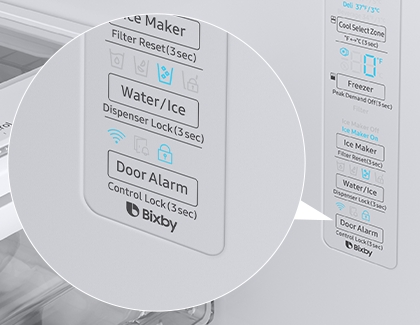 Door Alarm lock button on Samsung refrigerator