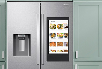 This smart refrigerator designed with a built-in food preparation