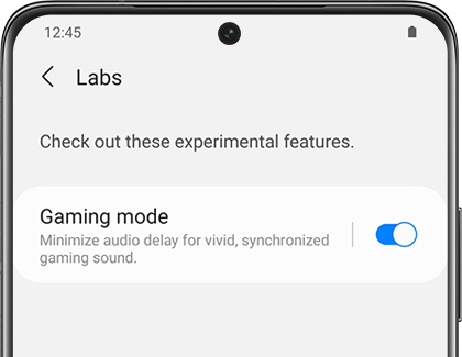Labs menu with Gaming mode in the Galaxy Wearable app Labs menu with Gaming mode in the Galaxy Wearable app