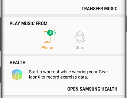 Gear IconX Wearable Home Screen Gear IconX Wearable Home Screen