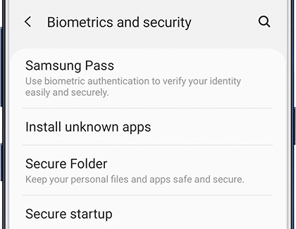 Samsung Pass under Biometrics and security