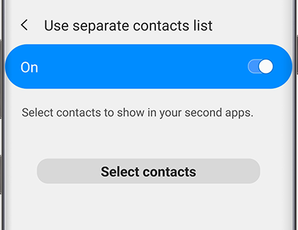Switch turned on next to use separate contacts Switch turned on next to use separate contacts