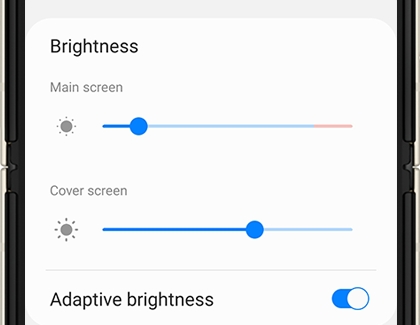 Brightness options on a Galaxy ZFlip Brightness options on a Galaxy ZFlip