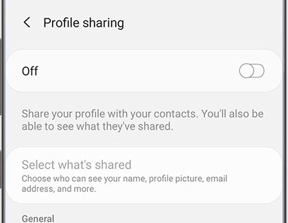 Profile sharing turned off in Settings Profile sharing turned off in Settings