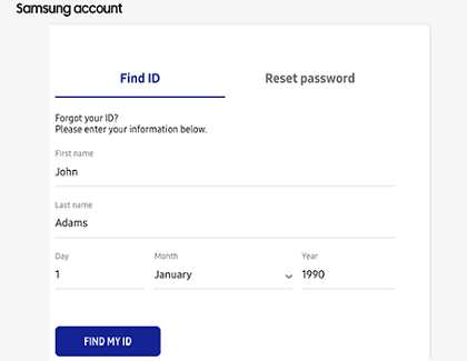 Forgot Samsung ID